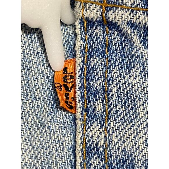 Levis 517 Jeans 42x32 straight leg Light Wash Blue USA Made orange Tab VTG - Picture 10 of 13
